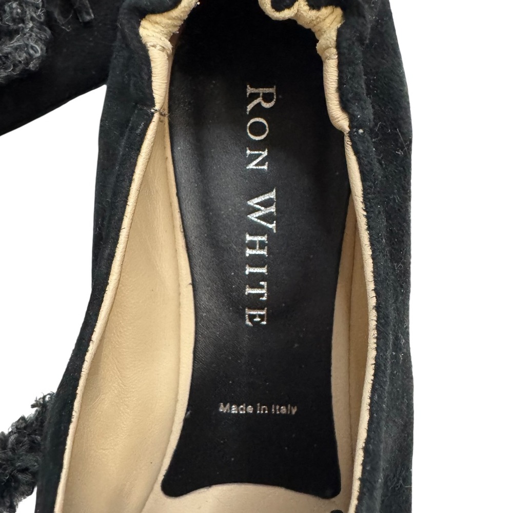 NEW Ron White Nalla Onyx Wedge Sneaker Cashmere Suede Teddy Bear Laces Italy - Picture 6 of 16
